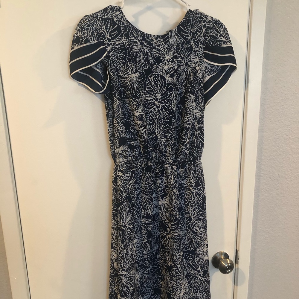 H&M blue and white above the ankle length dress